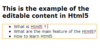 editable content in html5