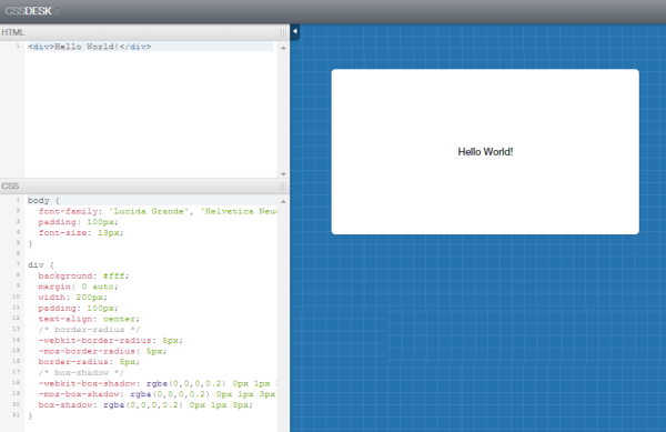 cssdesk online html and css editor