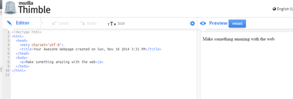 mozila thimble online html, javascript and css editor