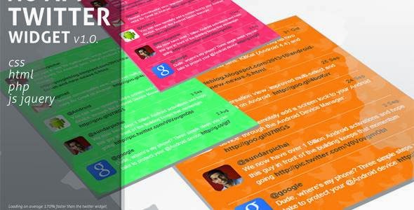 No Api Twitter Widget using php jquery and css