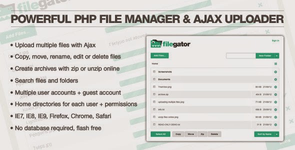 powerful php file manager and ajax uploader