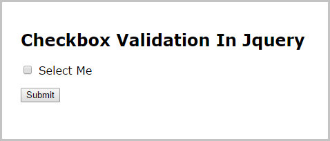 Checkbox Validation In Jquery