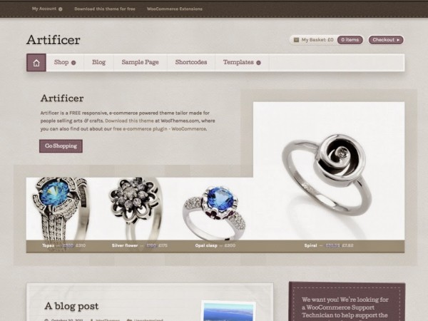 artificer free wordpress theme