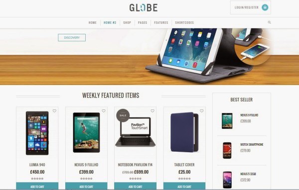 GLOBE free ecommerce wordpress themes