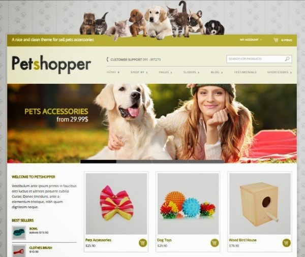 petshopper free ecommerce wordpress themes