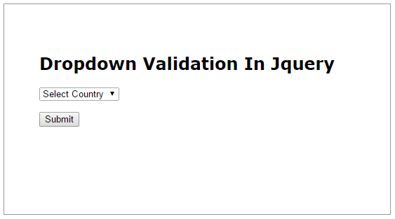 dropdown validation in jquery