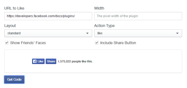 facebook like button for website
