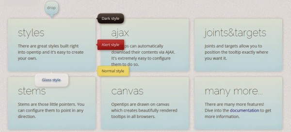 opentip jquery tooltip plugins