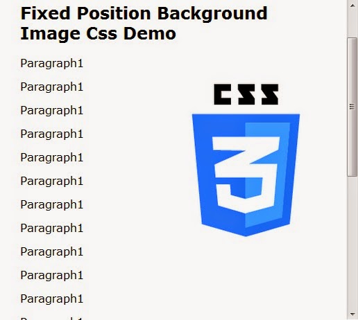 Fixed Position Background Image CSS