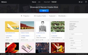 Behance online portfolio platform for creative designer