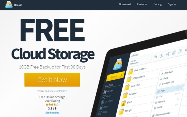 ccloud - cloud storage from comodo - free online storage