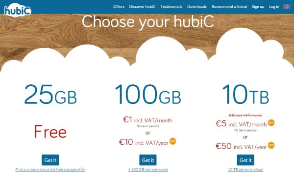 hubic - free cloud storage offer plan
