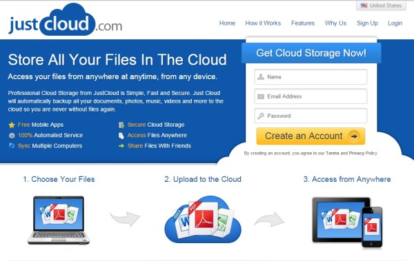 justcloud - free online cloud storage