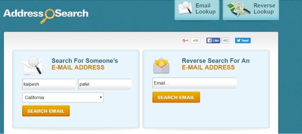 addresssearch - find email address by name in USA