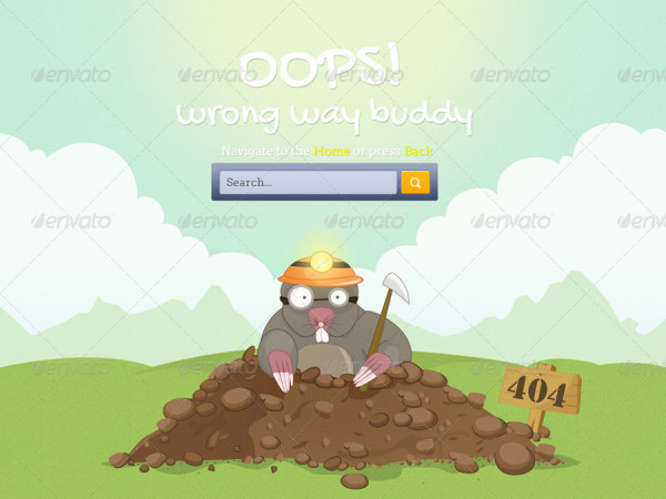 404 not found wrong way buddy page design