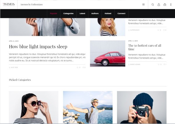 Anemos - A Multiuse Blogging WordPress Theme