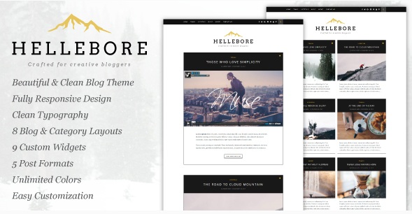 responsive WordPress Blog Theme - Hellebore
