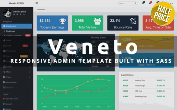 Veneto - Responsive Admin Bootstrap Template