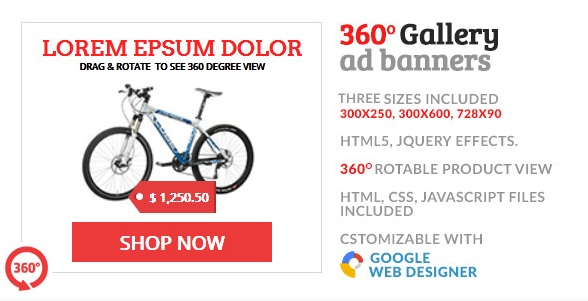 360 Gallery Product Shop GWD HTML5 Ad Banner