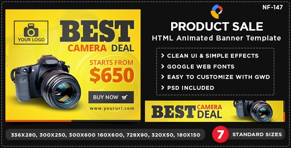 HTML5 E-Commerce Banners - for best camera deal