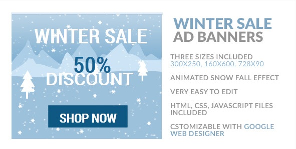 Winter Sale HTML5 Ad Banner to boost online sale