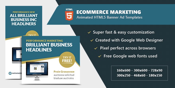 eCommerce Marketing Banners - Animated HTML5 GWD