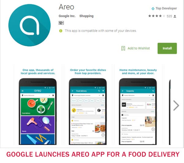 Google launches Areo App for a food delivery & home services