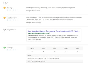 SEO report of webknowledgefree in woorank free seo tool