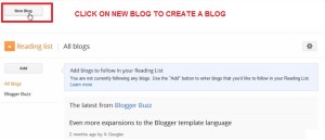 create a new blog on blogger dot com powered by google