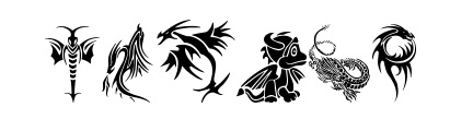 Tribal Dragons Tattoo Font