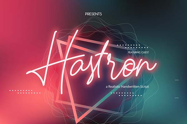 Hastron Neon Monoline Script Font