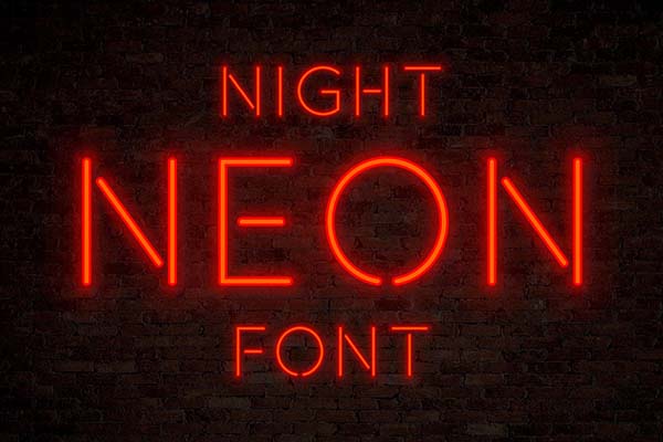 night neon svg font