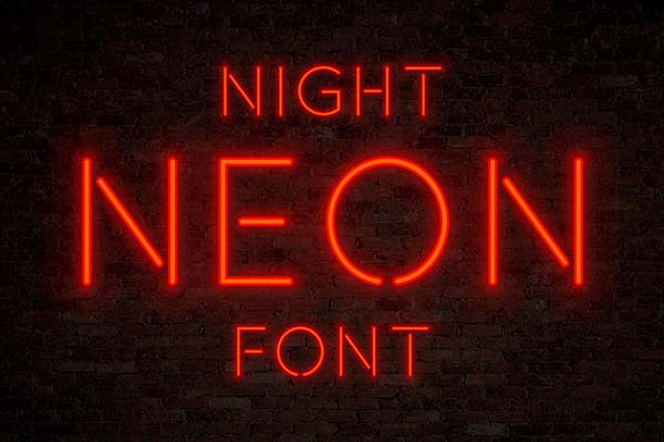 Night Neon SVG Font