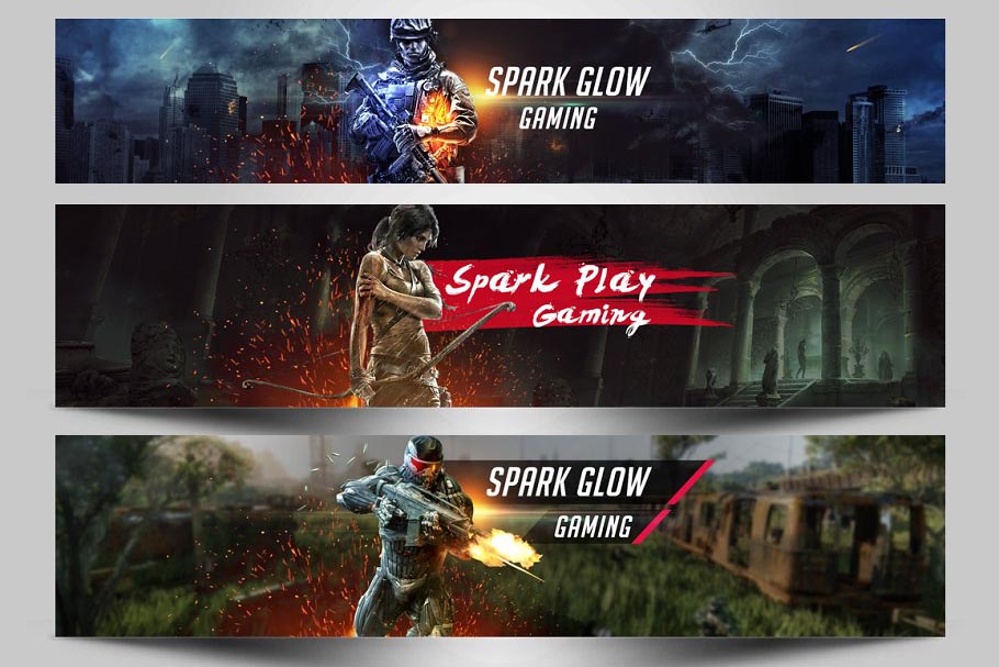 Photoshop Gaming Banner/Channel Art Template (.psd download